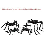 Horror Halloween Plush Spider Decoration Giant Halloween Spiders Web Party Prop Haunted Outdoor Chamber Prank Black Spider Decor