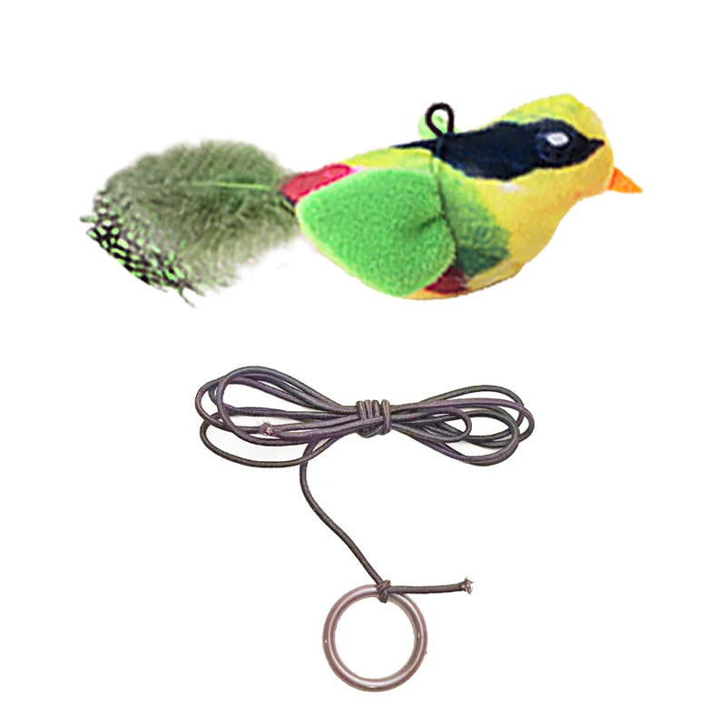 Lifelike Bird Cat Toy – Feather Plush Teaser for Kittens