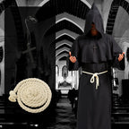 Medieval Monk Robe Friar Costume Cosplay Halloween Grim Reaper Priest Shawl Wizard Outfit Europe America Fantasy for Men