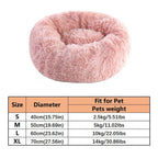 Plush Pet Bed – Warm Round Washable Bed for Cats & Small Dogs