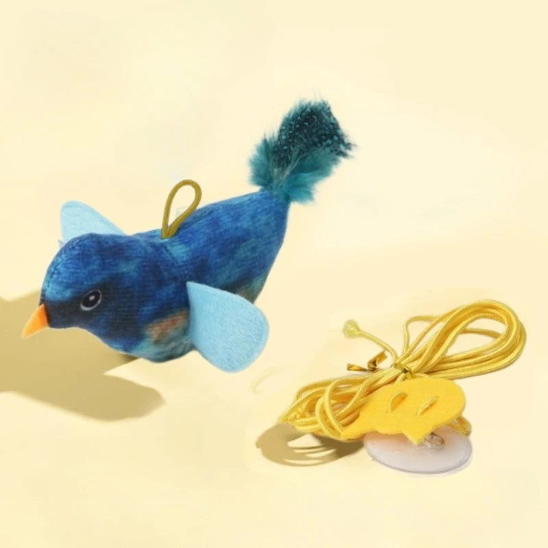 Interactive Bird Cat Toy – Teaser with Catnip