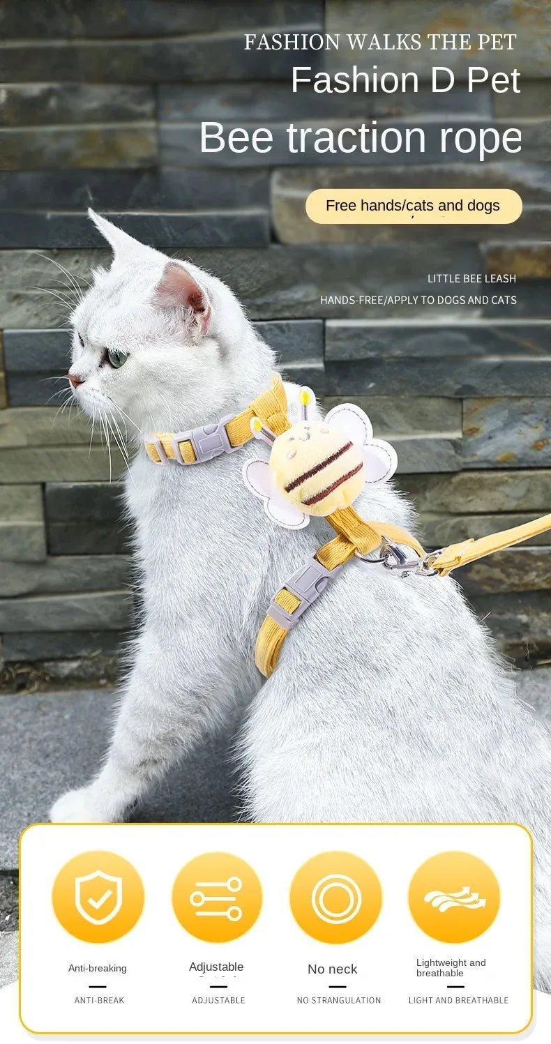 Cat Harness and Leash Set, Adjustable Walking Vest for Cats
