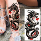 1 Sheet Evil Grim Reaper Skull Temporary Tattoos For Men Women Waterproof Fake Tattoos 3D Dragon Scorpion Warrior Tatoo Stickers