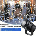 1pc LED Snowflake Projection Light, USB Powered Rotating Snowflake for Christmas,Halloween,Simulating Winter Snow, Passion Party