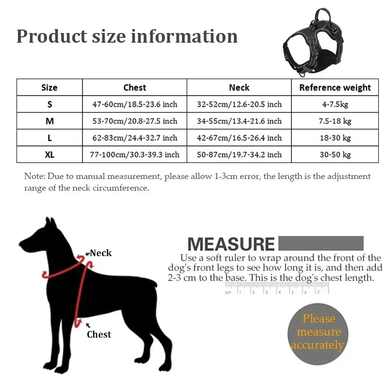 Reflective Dog Harness – Adjustable Padded Vest for Dogs