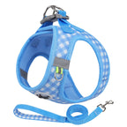 Reflective Cat Harness with Leash – Plaid Breathable Walking Kit