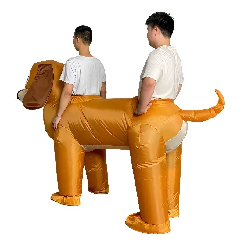 2 Person Inflatable Dachshund Costume Couple Fun Dog Cosplay Suit Carnival Easter Party Holiday Novel Sausage Dog Blow Up Outfit