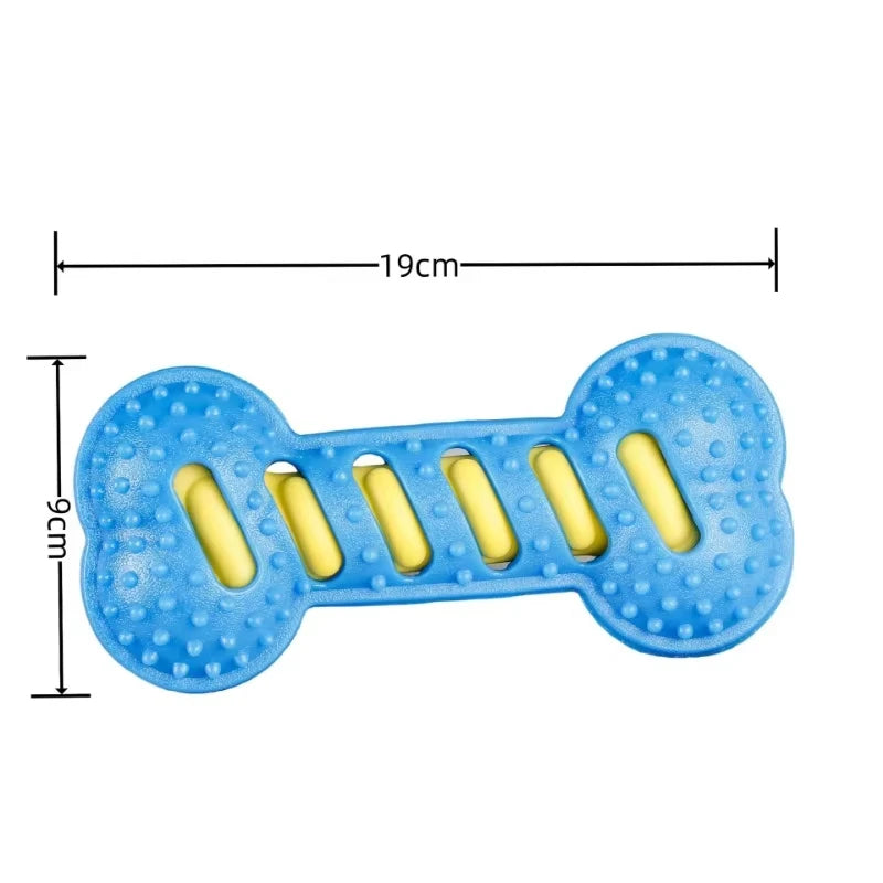 Dog Chew Toy Rubber Bone Squeaky Puppy Interactive Toy for Playtime