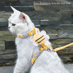 Cat Harness and Leash Set – Adjustable Bee Walking Vest