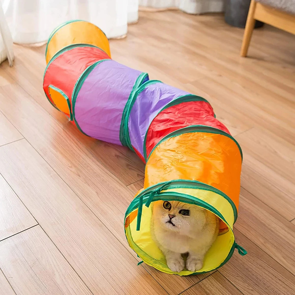 Cat Tunnel Foldable Cloth Interactive Play Toy for Kittens