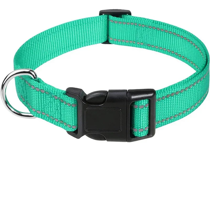 Reflective Dog Collar Adjustable Nylon Safety Collar for Small & Medium Dogs