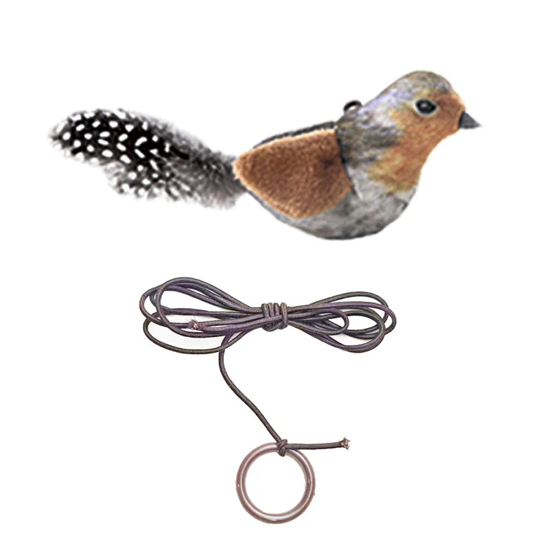 Lifelike Bird Cat Toy – Feather Plush Teaser for Kittens