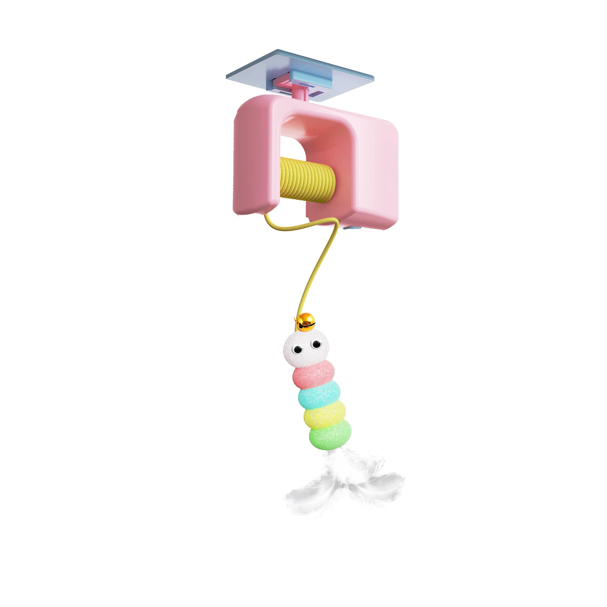 Automatic Interactive Cat Toy with Flying Feather & Elastic Rope
