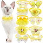 Pet Bow Collar Adjustable Lace Dog & Cat Necktie Set