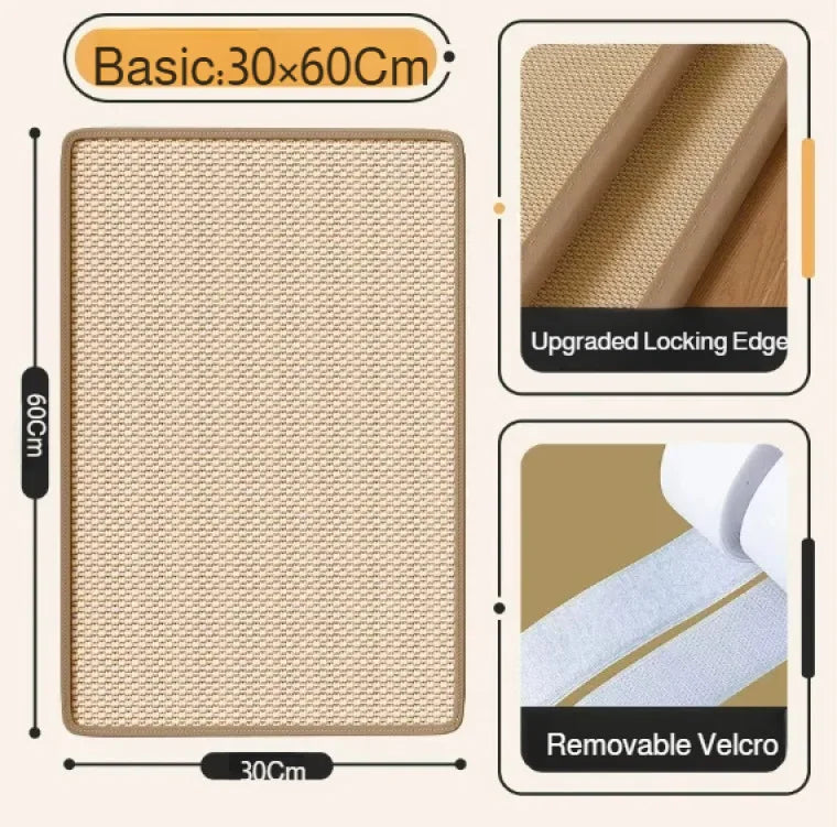 Cat Scratch Mat, Sisal Furniture Protector & Scratching Pad