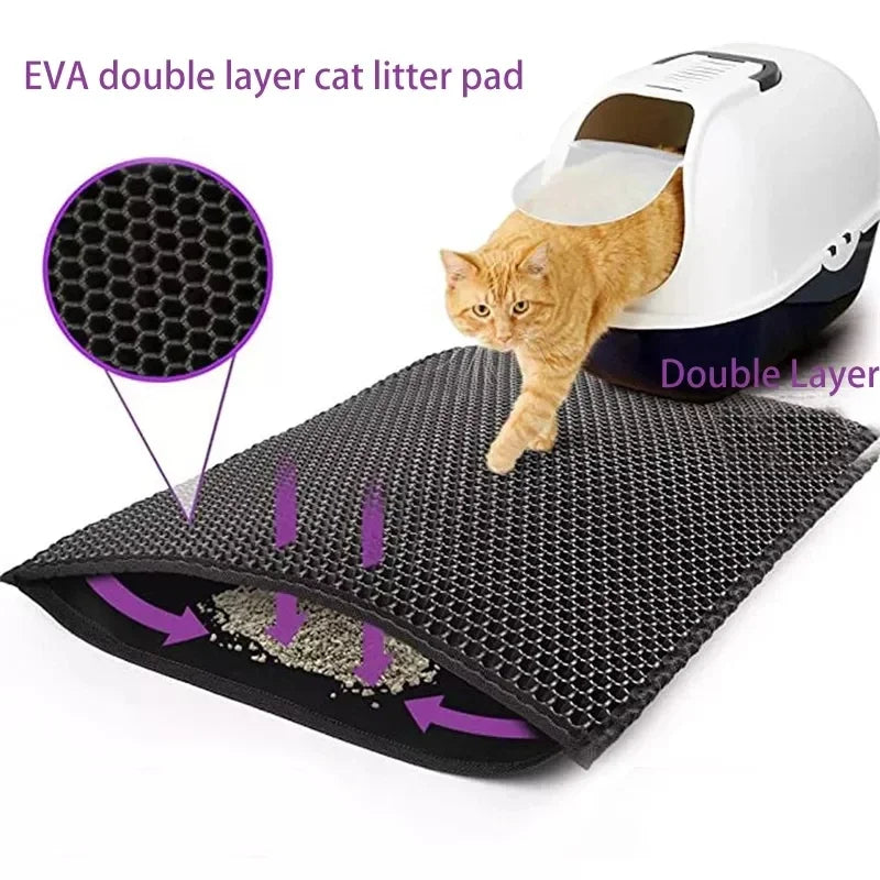 Cat Litter Mat – Double Layer Waterproof Litter Box Mat