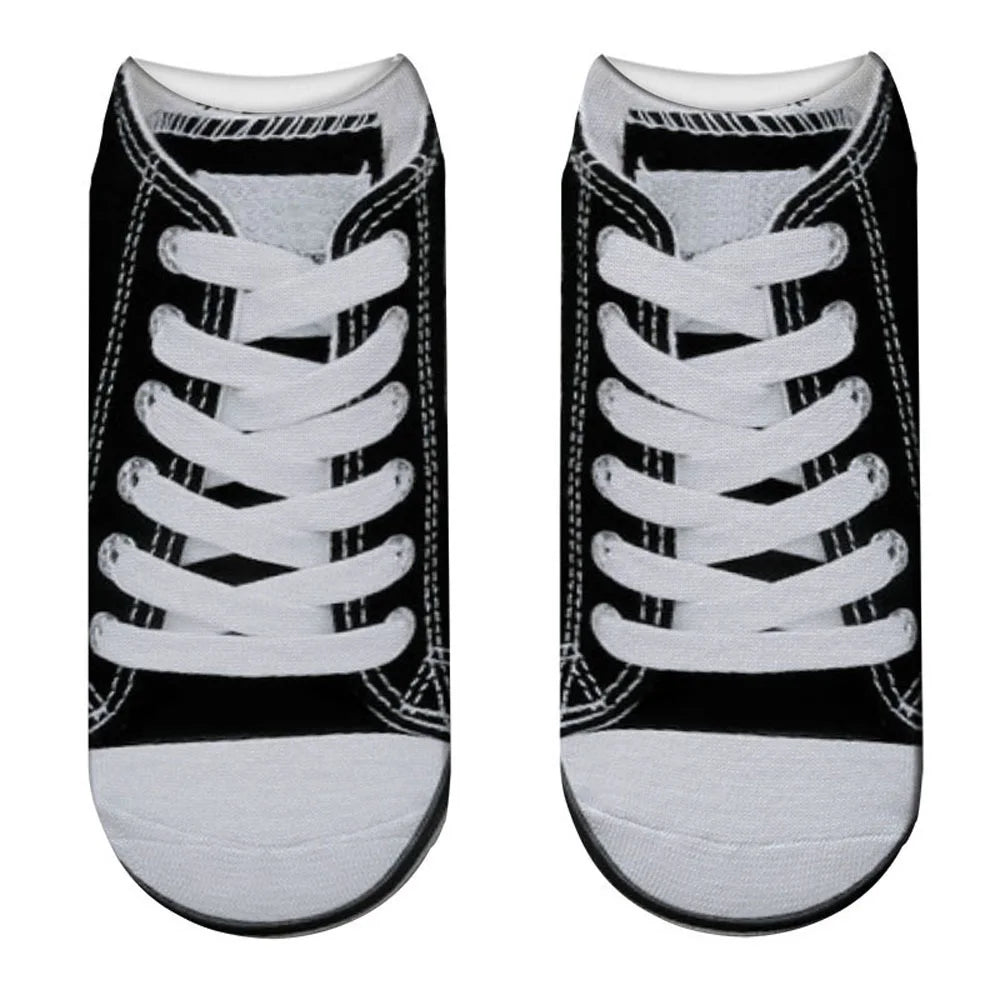 Unisex 3D Printed Skull Canvas Shoes Toe Flip Flops Funny Creative Pure Cotton Ankle Socks Halloween Christmas Gift New