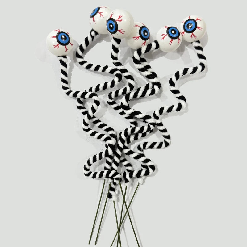 1/10pcs Cartoon Halloween Big Eyes Twisting Stick Creative Eye Color Plush Decoration Festival Event Party Children Adult Decor