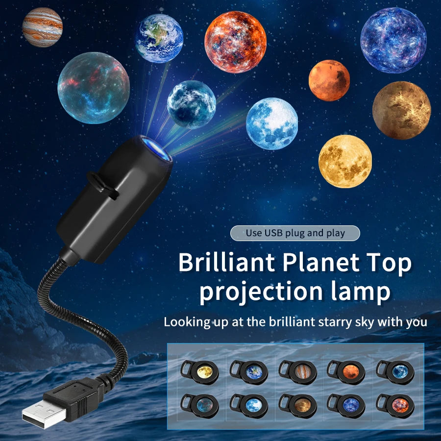 5V USB Direct Insertion Projection Light Planet/Halloween Replacement Light Ceiling Projection Light For indoor decoration gifts