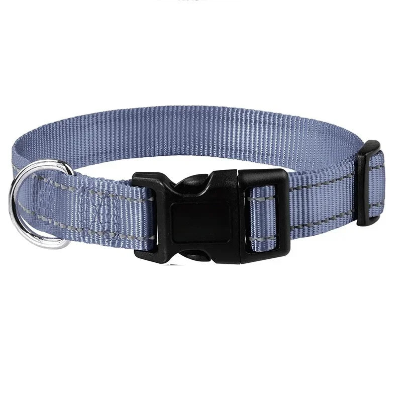 Reflective Dog Collar Adjustable Nylon Safety Collar for Small & Medium Dogs