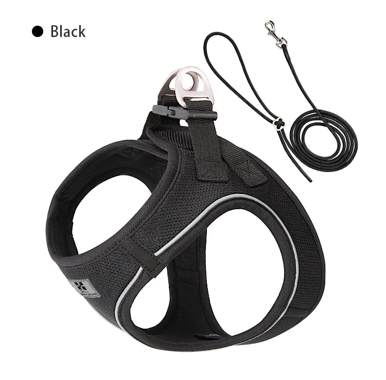 Dog Harness and Leash Set, Adjustable Reflective Puppy Vest