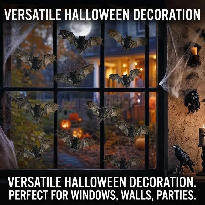 12/36Pack 3D Flying Bat Wall Stickers Realistic PVC Halloween Decorations Scary Bats for Window Door Home Party Spooky Supplies