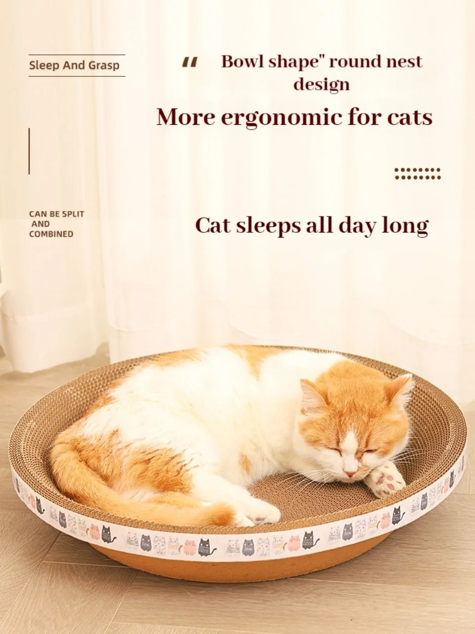 Corrugated Cat Scratching Post with Catnip & Lounge Bed