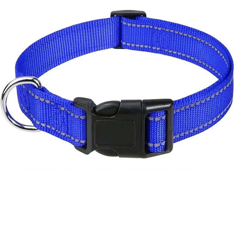 Reflective Dog Collar Adjustable Nylon Safety Collar for Small & Medium Dogs