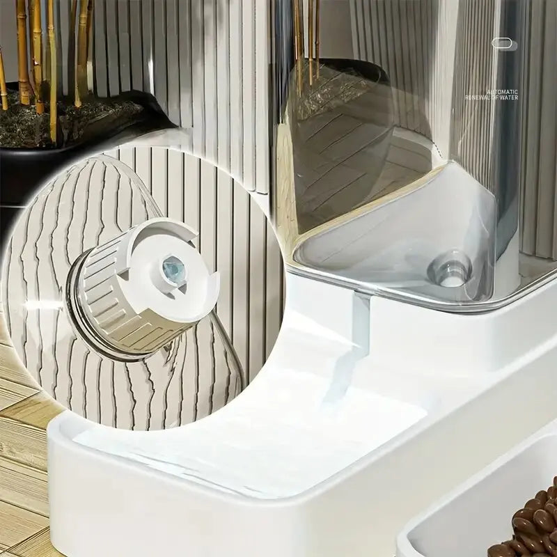 7A-1pc/2pcs Automatic Dog Feeder/Water Dispenser, Plastic Gravity Dog Food And Water Dispenser Set