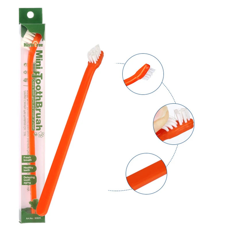 Dog Toothbrush Micro Head 360° Teeth Cleaning Tool for Small Dogs & Cats