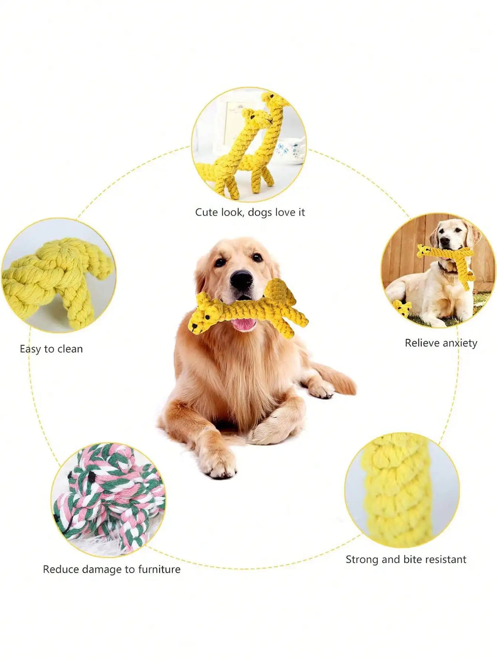 Rope Dog Toy, Knotted Chew Toy for Small & Medium Dogs
