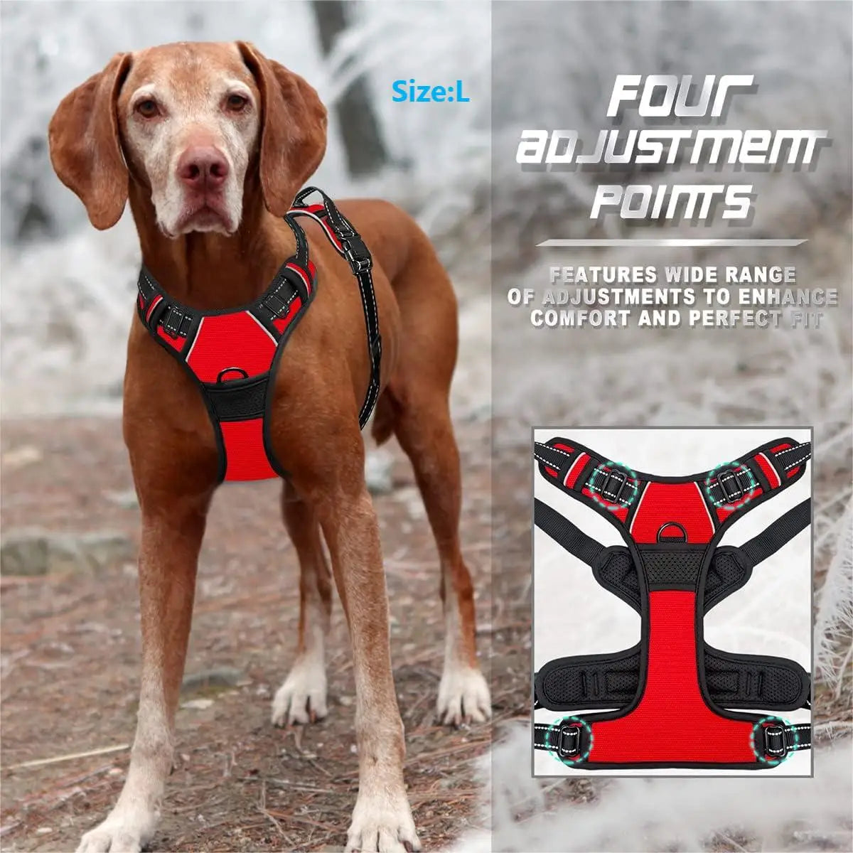 No Pull Dog Harness – Front Clip Reflective Walking Vest