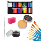 26 Colors Body Paint Set with Brushes and Stickers Water-Soluble UV Luminous Face Body Paint Art for Stage Performances Makeup