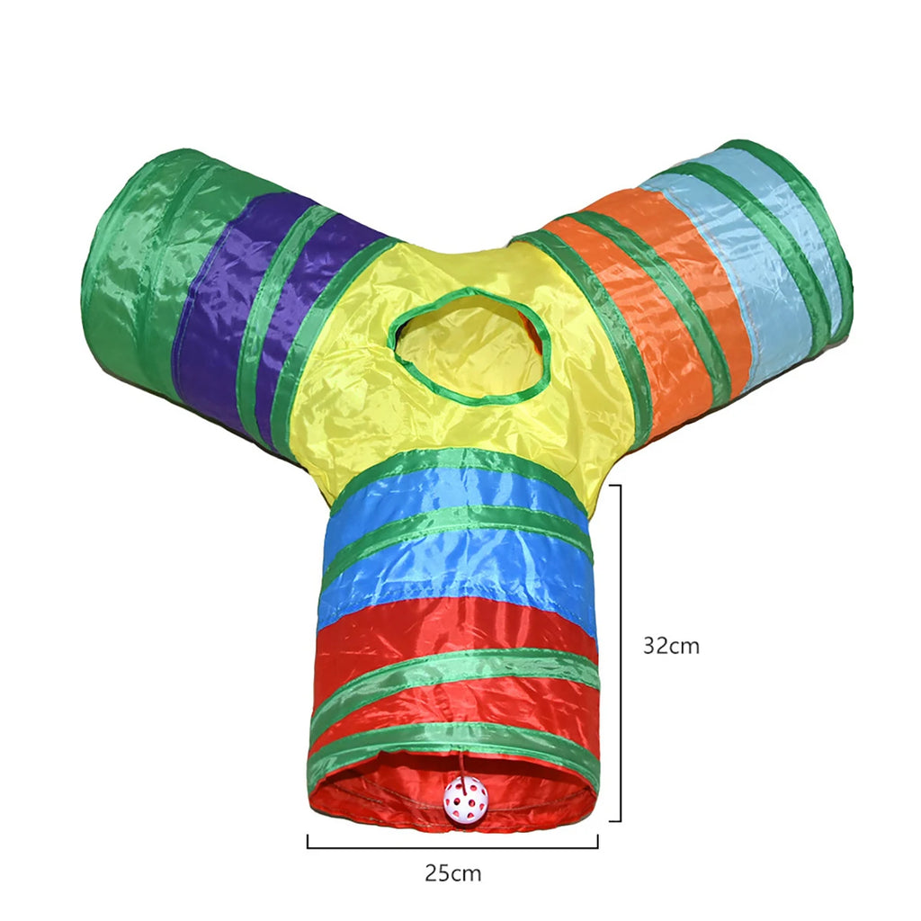 Cat Tunnel Foldable Cloth Interactive Play Toy for Kittens