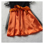 2-15Y Kids Halloween Witch Costume Girls Cosplay Dresses Halloween Pumpkin Clothes Baby Bat Party Cosplay Outfit Gift