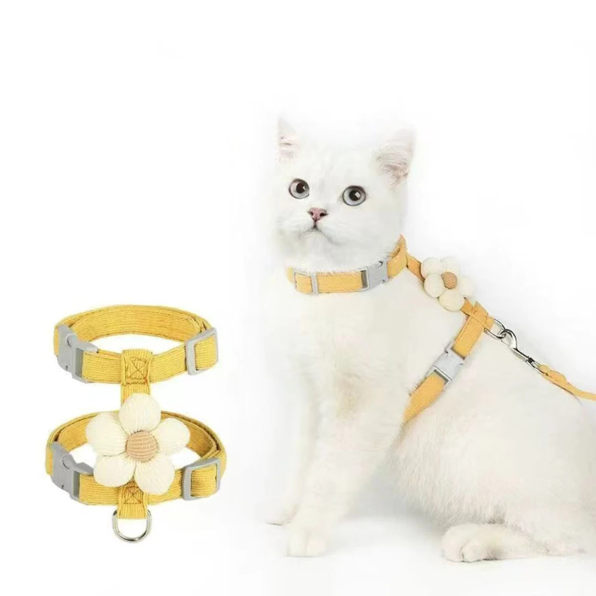 Cat Harness and Leash Set – Adjustable Breathable Vest